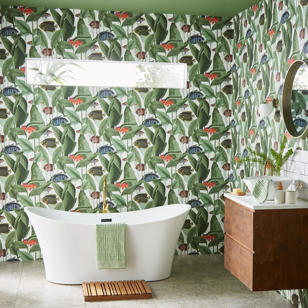 Aquarium Wallpaper 113938 by Graham & Brown in Lush